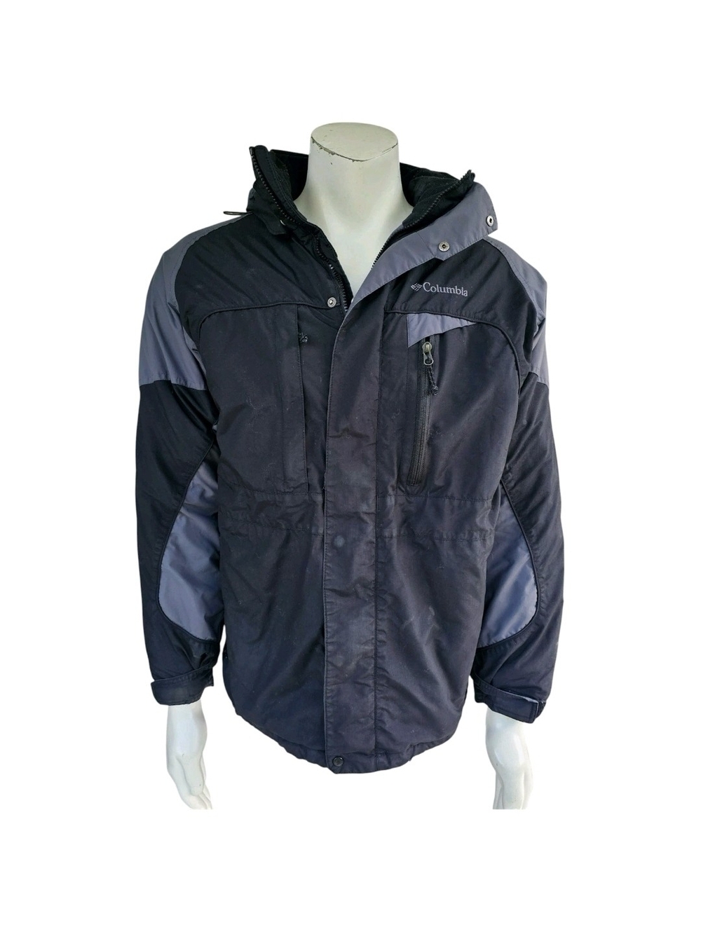 Columbia Men's Black & Gray Insulated Hooded Jacket M